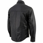 Milwaukee Leather LKM1600 Men's Black Lightweight Casual Biker Style Leather Shirt
