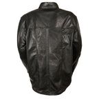 Milwaukee Leather LKM1600 Men's Black Lightweight Casual Style Leather Shirt with Gun Pocket - Milwaukee Leather Mens Leather Shirts