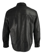 Milwaukee Leather LKM1601 Men's Black Lightweight Snap Front Leather Shirt