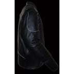 Milwaukee Leather LKM1705 Men's Black Side Stretch Vented Black Leather Scooter Jacket with Gun Pocket - Milwaukee Leather Mens Leather Jackets