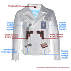 Milwaukee Leather LKM1720T Men's Tall Sizes Black Premium Leather Motorcycle Vented Leather Jacket w/ Utility Pockets