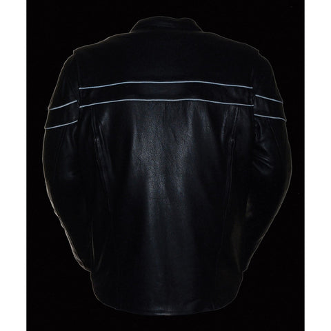 Milwaukee Leather LKM1725 Men's Black Sporty Crossover Scooter Leather Jacket - Milwaukee Leather Mens Leather Jackets