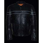 Milwaukee Leather LKM1725 Men's Black Sporty Crossover Scooter Leather Jacket - Milwaukee Leather Mens Leather Jackets