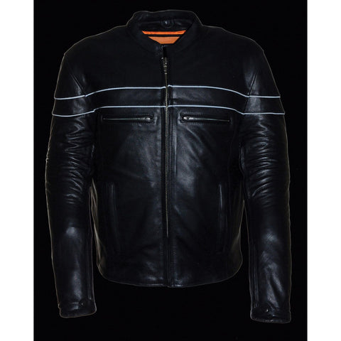 Milwaukee Leather LKM1725 Men's Black Sporty Crossover Scooter Leather Jacket - Milwaukee Leather Mens Leather Jackets