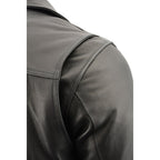 Milwaukee Leather LKM1760 Men's Black Leather Jacket with Utility Pockets