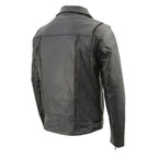 Milwaukee Leather LKM1760 Men's Black Leather Jacket with Utility Pockets