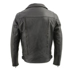 Milwaukee Leather LKM1760 Men's Black Leather Jacket with Utility Pockets