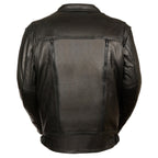 Milwaukee Leather LKM1760 Men's Black Leather Jacket with Utility Pockets