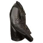 Milwaukee Leather LKM1760 Men's Black Leather Jacket with Utility Pockets