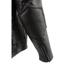Milwaukee Leather LKM1765 Men's Black Vented Scooter Leather Jacket with Side Laces