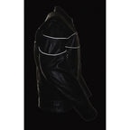 Milwaukee Leather LKM1785 Men's Black Leather Side Stretch Jacket with Reflective Piping - Milwaukee Leather Mens Leather Jackets