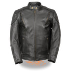 Milwaukee Leather LKM1900 Boy's Black Leather Side Lace Vented Moto Jacket - Milwaukee Leather Boys Leather Jackets