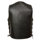 Milwaukee Leather LKM3701 Men's Side Lace Leather Vest with Buffalo Snaps - Milwaukee Leather Mens Leather Vests