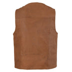 Milwaukee Leather LKM3702 Men's Saddle Western Style Leather Vest with Buffalo Snaps and Gun Pockets - Milwaukee Leather Mens Leather Vests