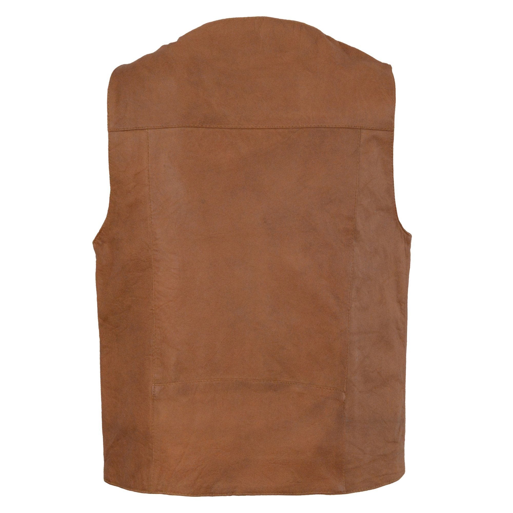 Milwaukee Leather LKM3702 Men's Saddle Western Style Leather Vest with Buffalo Snaps and Gun Pockets - Milwaukee Leather Mens Leather Vests