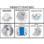 Milwaukee Leather LKM3714 Men's Black Club Style '2 in 1' Zipper Leather Vest with Removable Full Sleeve Hoodie