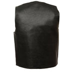 Milwaukee Leather LKM3730 Men's Black Leather Classic Snap Front Vest with Gun Pockets - Milwaukee Leather Mens Leather Vests