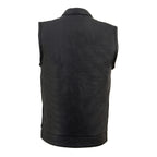 Milwaukee Leather LKY3850 Youth Size Black Leather Open Neck Club Style Motorcycle Riders Vest