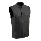 Milwaukee Leather LKY3850 Youth Size Black Leather Open Neck Club Style Motorcycle Riders Vest