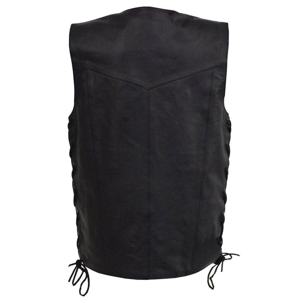 Milwaukee Leather LKY3860 Youth Size Black Leather Side Lace Biker Vest - Milwaukee Leather Youth Leather Vests