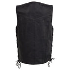 Milwaukee Leather LKY3860 Youth Size Black Leather Side Lace Biker Vest - Milwaukee Leather Youth Leather Vests