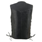 Milwaukee Leather LKY3860 Youth Size Black Leather Motorcycle Riders Vest w/ Side Lace
