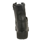 Milwaukee Leather MBL201 Womens Black Leather Boots Lace-Up with Buckle and Inside Zipper - Milwaukee Leather Womens Boots