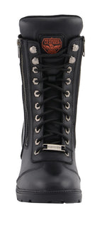 Milwaukee Leather MBL9301 Womens Black Lace-Up Boots with Side Zipper Entry - Milwaukee Leather Womens Boots