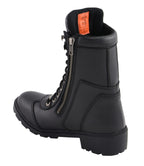 Milwaukee Leather MBL9301 Womens Black Lace-Up Boots with Side Zipper Entry - Milwaukee Leather Womens Boots