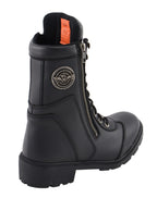 Milwaukee Leather MBL9301 Womens Black Lace-Up Boots with Side Zipper Entry - Milwaukee Leather Womens Boots