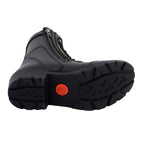 Milwaukee Leather MBL9301 Women's Black Leather Lace-Up Motorcycle Biker Riding Boots with Side Zipper Entry