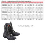 Milwaukee Leather MBL9301 Women's Black Leather Lace-Up Motorcycle Biker Riding Boots with Side Zipper Entry