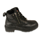 Milwaukee Leather MBL9320 Womens Black Lace-Up Boots with Side Zipper - Milwaukee Leather Womens Boots
