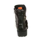 Milwaukee Leather MBL9325 Womens Black Lace-Up Leather Boots with Side Zipper - Milwaukee Leather Womens Boots