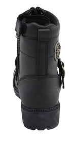 Milwaukee Leather MBL9325W Womens Wide Width Lace-Up Black Leather Boots with Zippers - Milwaukee Leather Womens Boots