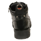 Milwaukee Leather MBL9335 Womens Black Low Cut Lace-Up Leather Riding Boots with Zippers - Milwaukee Leather Womens Boots
