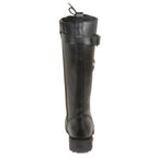 Milwaukee Leather MBL9355W Womens Wide Width Black 14 inch Lace-Up High Rise Leather Boots with Calf Buckle-Wide Width - Milwaukee Leather Womens Boots