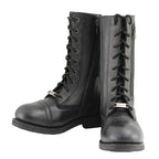 Milwaukee Leather MBL9369 Women's Black Tactical Lace-Up and Zipper Boots