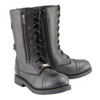 Milwaukee Leather MBL9369 Women's Black Tactical Lace-Up and Zipper Boots