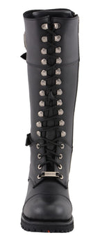 Milwaukee Leather MBL9390 Womens  Black 16 inch Lace-Up Front Cap Toe Riding Boots - Milwaukee Leather Womens Boots