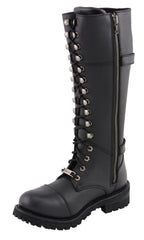 Milwaukee Leather MBL9390 Womens  Black 16 inch Lace-Up Front Cap Toe Riding Boots - Milwaukee Leather Womens Boots