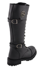 Milwaukee Leather MBL9390 Womens  Black 16 inch Lace-Up Front Cap Toe Riding Boots - Milwaukee Leather Womens Boots