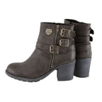 Milwaukee Performance MBL9406 Women's Stone Grey Triple Buckle Side Zipper Boots with Platform Heel
