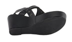 Milwaukee Performance MBL9411 Women's Black Wedge Sandals with Buckled Straps