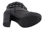 Milwaukee Performance MBL9417 Women's Black Lace-Up Boots with Triple Strap Studded Accents