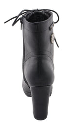 Milwaukee Performance MBL9418 Women's Black Lace-Up Platform Boots with Studded Accents