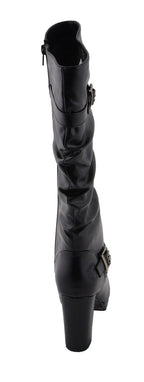 Milwaukee Performance MBL9419 Women's Tall Black Platform Boots with Slouch Shaft