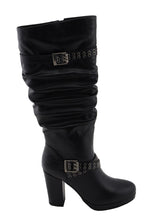 Milwaukee Performance MBL9419 Women's Tall Black Platform Boots with Slouch Shaft