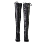 Milwaukee Leather MBL9421 Women's Black Lace-Up Knee-High Fashion Casual Boots with Open Toe