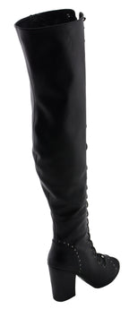 Milwaukee Performance MBL9421 Women's Black Lace-Up Knee High Boots with Open Toe